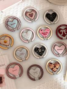 Multi-Color Korean Style Heart-Shaped Magnetic Phone Stand, Jewelry Sliding Phone Holder, Slouchy Stand, Smartphone Stand, Smartphone Pendant, Portable Desktop Anti-Slip Design Small Item, Phone Stand, Phone Accessories, Compatible With IPhone 16 Phone Case, 17 Phone Case, Protective Cover Smartphone Stand, Phone Shoulder Bag Strap, Phone Charm, Summer Cool Wind Generator, Lightweight Phone Grip Stand For Phone Case - Multicolor - View 1