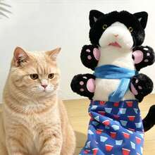 Búp bê rối tay hình mèo nhồi bông mới, búp bê rối gỗ hình mèo tương tác để đấu vật. - Nhiều màu - Xem 1