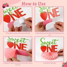 10pcs Paper Strawberry Birthday Decorations, Strawberry Theme Birthday Table Center Decor, Strawberry Decor, Party Tabletop Decor, Sweet Berry Style Topper Decor, Party Table Center Piece - Multicolor - View 5