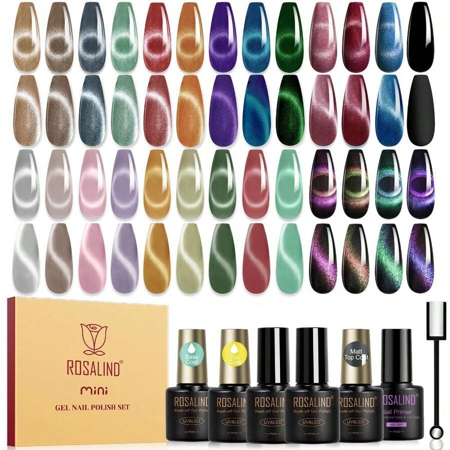 30PCS Gel Nail Polish Set, 26 Classic Colors Gel Polish Kit With Base Coat Glossy Matte And Glitter Top Coat Gel Nails Set All Seasons Collection Gift For Women - Cat Eye Collection - View 1