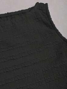 Camiseta sin espalda de unicolor casual para mujer en verano - Negro - Ver 6