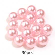 10-1000pcs 3-20mm Faux Pearl Resin Beads, Pink Round Spacer Beads, Elegant Pearl Beads For Christmas Decoration, Jewelry Making, DIY Crafts, Phone Charms, Keychains, Wholesale - Pink - View 14
