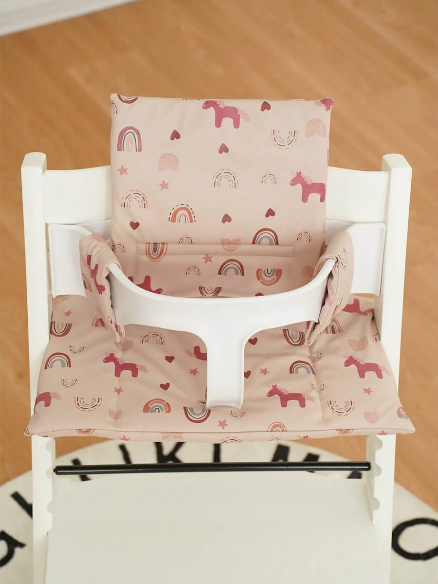 1pc Baby High Chair Cushion For Stokke Tripp Trapp Soft Washable Seat Pad Unicorn Dinosaur Comfortable Padded High Chair Insert For Infants & Toddlers - Multicolor - View 1