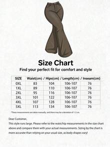 Quần jeans ống loe cỡ lớn, thanh lịch, thời trang, trang trọng, trang phục ngoài trời, quần jeans nữ cỡ lớn, quần jeans dáng đầy đặn, quần jeans nữ, quần jeans rộng, quần dài, quần cargo, quần jeans cỡ lớn, Halloween, Năm mới, phong cách đồng quê thường ngày - màu nâu - Xem 4