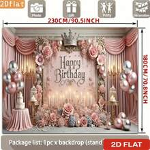 1pc 2D Flat Banner, Suitable For Birthday Party Decoration, Includes Cute Designs Like Balloons, Flags, Gift Boxes And More - 2 - View 4