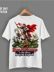 ST George T Shirt  England's Saint George T-Shirt  Drag Slayer Shirt - White - View 1