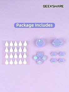 GeekShare Bộ phím điều hướng và nắp cần điều khiển bằng silicon Purple Planet, nắp nút ABXY tương thích với 2 - Màu tím hoa cà - Xem 6
