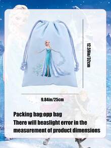 Disney 迪士尼冰雪奇緣抽繩袋 4 入組，艾莎、安娜與歐拉芙棉質收納袋，適用於儲物與日常使用，由柔軟耐用的淺藍色棉布製成，為您的日常生活增添美感與功能性。以四件組包裝，亦適合作為禮物或搭配其他冰雪奇緣主題配件。 - Bag - 查看 3