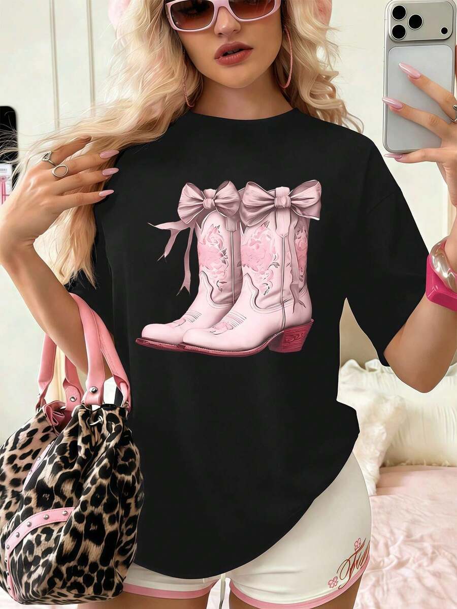 Dam-T-shirts - Svart - Visa 1