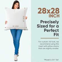 Pillowflex Synthetic Down Pillow Inserts for Shams Aka Faux/ Alternative 28 Inch by 28 Inch by Pillowflex - Blanco - Ver 3