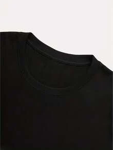New Summer FashionVintage-Style "LE SOLEIL" Sun Print Short-Sleeve Round-Neck Pure T-Shirtcotton T-Shirt - Black - View 5