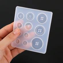 1pc Multi-Size Resin Button Mold, Non-Stick Epoxy Resin Casting Mold, DIY Jewelry/Keychain/Clothing Button Making Tool - Multicolor - View 4