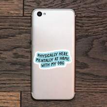 1/2/5pcs "Physically Here, Mentally At Home, With My Dog" Sticker,Funny Sarcastic Decal, Suitable For Water Bottle, Laptop, Car, Skateboard, For Students,Adults,Dog Owners - A - View 5