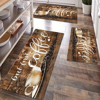 1pc Kitchen Floor Mat, Polyester Drainage Mat, Floor Mat, Door Mat, Suitable For Kitchen, Living Room, Entrance, Balcony, Home Decor, Anti-Pollution, Coffee Shop, Bar, Holiday, Party, Holiday Gift, Bedroom Mat, Pet Mat, Bathroom Decor, Room Decor, Kitchen Decor
