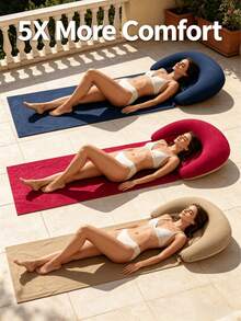 1pc Inflatable Headrest Beach Mat, Outdoor Anti-Sand Adhesive Pad, Suitable For Camping, Picnic, Single Person Sleeping Mat, Foldable Portable Moisture-Proof Mat, Sunbathing Mat - Beach Mat - View 9