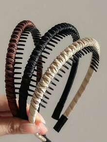 3/1 pieza Diadema de mujer con giro, diadema alta con dientes, diadema antideslizante, accesorio de cabello elegante y práctico para lavarse la cara y fijar el cabello, diadema, diadema en zigzag, accesorio de cabello, uso en belleza y hogar - Multicolor - Ver 14