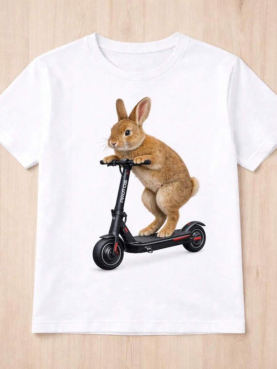 Funny Bunny Biker T1S1Hirt, Rabbit Riding Bike S1Hirt, Bunny Graphic T1EE, Easter Animal Lover
