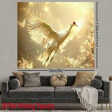 2D Flat - 2D Flat - A Vint Tapestry Featuring A Flying Whe Crane Surrounded By Flowers, E Of Polyester, For Festive Decoration. This Elegant Wall Hanging Is Suable For Home, Living Room, Bedroom, Or Office Stu Decor - 1PC - View 10