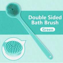 1pc Soft Silicone Long Handle Back Scrubbing Brush, Gentle Bathing Body Brush, Deep Cleansing Exfoliating Skin Care Tool, Suitable For Home Bathroom Daily Use - Multicolor - View 9