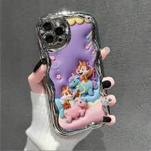 Disney Lilo & Stitch Phone Case, Cartoon Art Protective Cover. Compatible With IPhone 17, 16, 15, 14, 13, 12, 11 Pro Series, Featuring Stitch Holding Colorful "HAPPY BIRTHDAY" Balloons Against A Gradient Blue-Purple Background, Perfect For Animation Fans, Ideal For Birthdays, Holidays, Anniversaries, Graduation Gifts, Or Any Special Occasion To Surprise Family, Friends, Classmates, And Loved Ones. - 銀色 - 查看 2