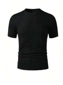 T-shirt grafiche da uomo, T-shirt casual da uomo a maniche corte con collo raglan, T-shirt estive da uomo, T-shirt aderenti da uomo, Top per uomo e donna, Abbigliamento estivo - nero - Visualizzare 2