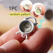 Mini Alarm Clock Toy, Retro Vintage Small Alarm Clock Model, Decorative Accessory For Teenagers To Beautify Desktops, Suitable For Room Decor And Photography Props - White - View 9