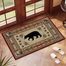 1pc Vintage Brown Bear Print Absorbent Mat/Drying Mat For Coffee Maker, Tableware - Polyester Absorbent Desktop Protective Mat With Rubber Anti-Slip Pad, For Kitchen Counter Decor, Home Bar And Dining Table - Multicolor - View 2
