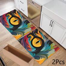 1pc Abstract Eye Print Absorbent Mat/Drying Mat For Coffee Maker, Dishes - Polyester Absorbent Desktop Protective Mat With Rubber Anti-Slip Pad, For Kitchen Counter Decor, Home Bar And Dining Table - Multicolor - View 10