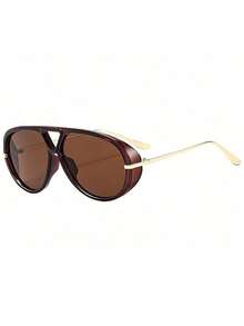 SeeBand Fashion Aviator For Women And Men, Retro Oversized Round Glasses, Retro Shield Large Frame Fashion Glasses, European And American Style Fashion Glasses, Outdoor Travel And Street Style Accessories, Fashion Glasses For Women, Autumn/Winter Clothing, Beach Accessories, Retro Y2K Basic Business Casual Gift - Multicolor - View 28