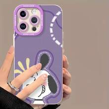 guiñando un ojo sobre un fondo de líneas moradas.funda de teléfono Fundas compatibles con ,Apple,VIVO,OPPO,,, y Honor.Fabricadas en silicona TPU,ofrecen protección contra golpes y caídas. - Blanco - Ver 2