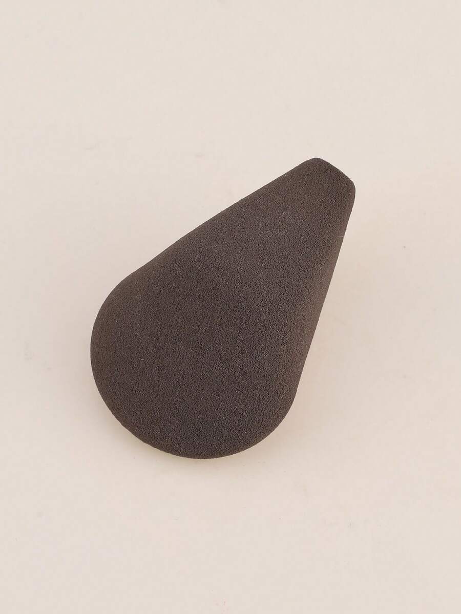 1pc Black & Brown Makeup Sponge, Soft Sponge Puff For Wet & Dry Use, Fingertip Makeup Applicator Tool - Brown - View 1