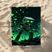 1pc Style Beach Towel, Super Absorbent Large Beach Blanket, Suitable For Travel, Swimming Pool, Diving, Surfing, Yoga, Camping, Available In Multiple Sizes, Beach Accessories - Cube Man - View 12