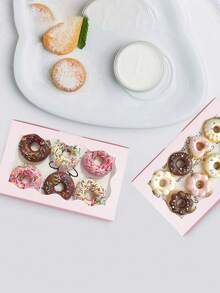 1/5/10pcs - Cookie & Pastry Boxes With Transparent Window, Size: 7 X 4.3 X 1.5 Inches, Kraft Paper Material, Premium Baking Food Gift Boxes, Suitable For Desserts, Weddings, Parties, Christmas, Birthdays - Multicolor - View 2