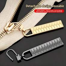 3/6/9pcs Simple Plaid Zipper Pulls - High Quality Zinc Alloy Zipper Sliders Replacement For Luggage, Jackets, Backpacks, Boots, Wallets And Coats - Easy To Install, No Tools Needed, Reusable Zipper Pulls Accessories - Multicolor - View 2