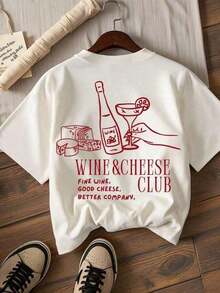 Summer Bestsellers: Women's T-Shirts With Cherry Print And Slogan, Round Neck, Urban Vintage Style, Unisex, Cotton, Short Sleeve, Round Neck, Blouses For Women. Casual Blouses For Ladies. - 白色 7 - 查看 2