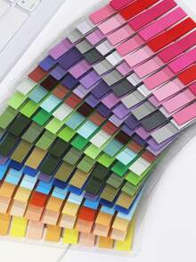 3200 Sheets, 16 Designs, Semi-Transparent PET Sticky Notes, Index Tabs, European Retro Transparent Stickers, Simple Solid Color Indicator Tabs, Student Office Supplies, 16 Designs - one-size - View 2