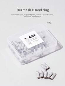 宝仕曼指甲打磨头带迷你砂环，便携式指甲钻打磨头，角质层准备指甲表面抛光凝胶卸甲工具 - 彩色 - 查看 6