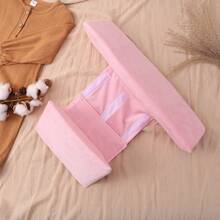 Baby Side Pillow, 45° Inclined Triangle Support Pillow With Invisible Zipper, Removable Pillowcase - Pink - View 2