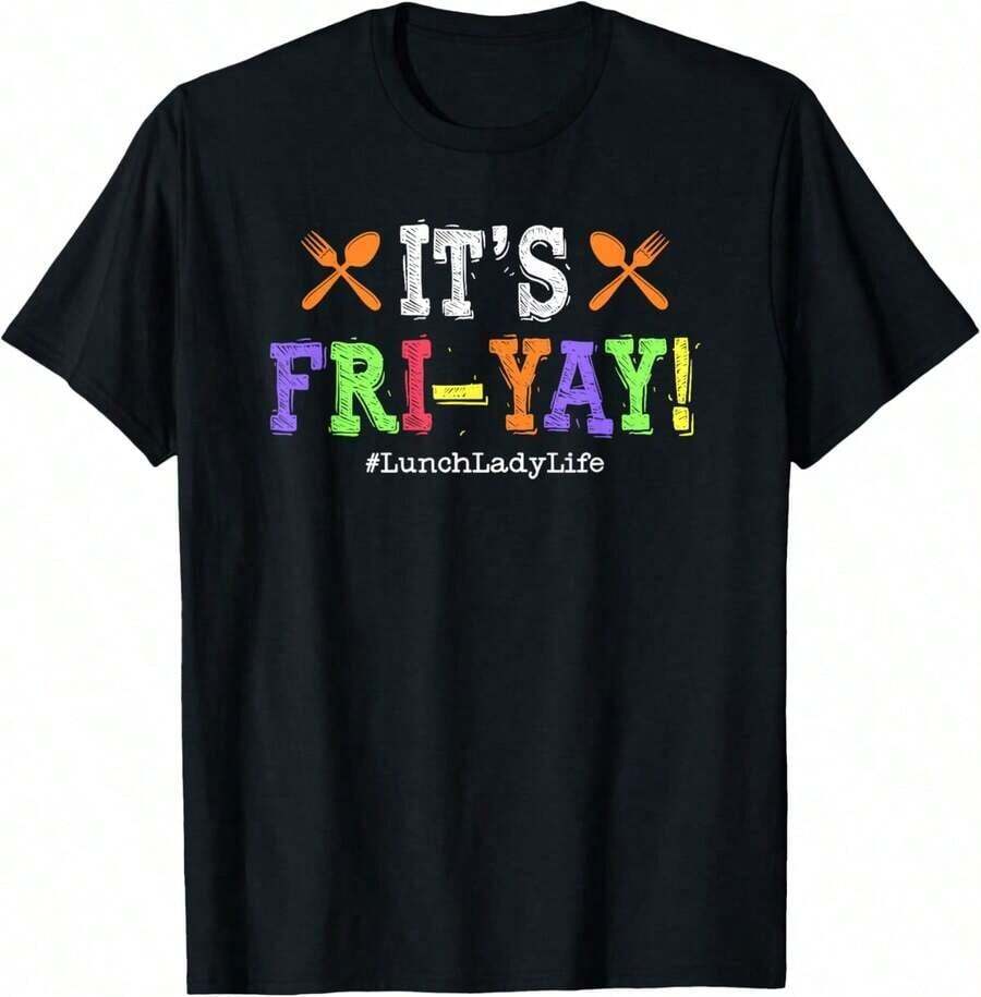 GiftGiftLunch Camiseta de Trabajadora de Cafetería con Moño Desordenado SoftSoft - Negro 10 - Ver 1