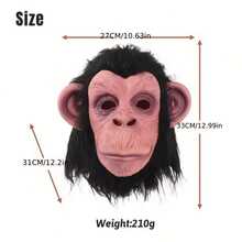 Black Fur Rubber Gorilla Mask Full Face Ape Headpiece Latex Monkey Mask Suitable For Halloween Cosplay Funny Animal Prop - Chimpanzees - View 12