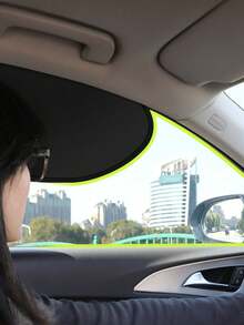夏季汽车遮阳板 | 隔热防静电膜，左侧车窗遮阳板，不遮挡视线，聚酯纤维材质 - 黑色 - 查看 6