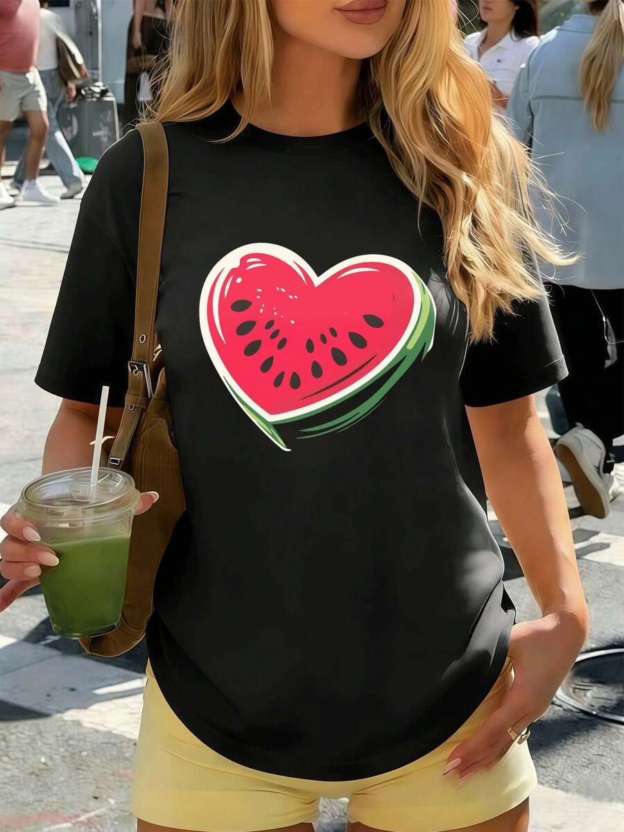 Dam-T-shirts - Svart - Visa 1