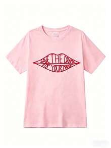Women's Friends TV Show Rachel "Save The Drama" Graphic Tee - Casual Short Sleeve Crew Neck T-Shirt, Loose Fit Summer Top, Plus Size, Y2K Vintage Aesthetic - Hồng - Xem 12