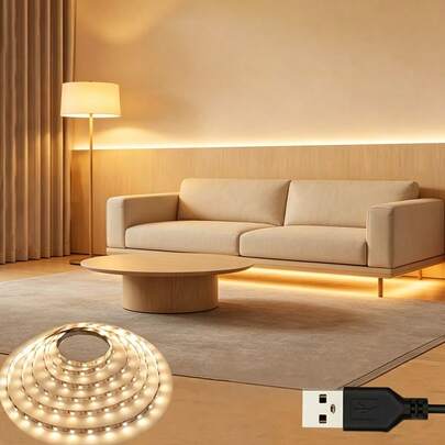 Đèn LED dây USB, thích hợp trang trí nhà cửa, chiếu sáng phòng ngủ, bố trí phòng, trang trí không gian đầu giường, chiếu sáng cầu thang, có thể cắt để tự làm, áp dụng cho đèn nền TV, đầu giường, cầu thang, tiệc tùng, tủ trưng bày trong nhà, chiếu sáng phông nền TV, chiếu sáng trang trí nhà cửa, đèn LED dây ánh sáng trắng ấm USB, chiếu sáng linh hoạt và đồng đều cho tủ tự làm, phòng ngủ, nhà bếp và trang trí nhà hiện đại, chiếu sáng nhà bếp | Đèn dây linh hoạt | Ánh sáng trắng ấm, đèn cho phòng khách