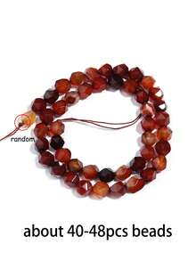 1 Strand Irregular Bead Loose Gemstone Red Coral Prehnite Agate For Holidays Gifts For Jewelry Making Diy Bracelet Earrings Accessories 6 8 10mm - Multicolor - View 38