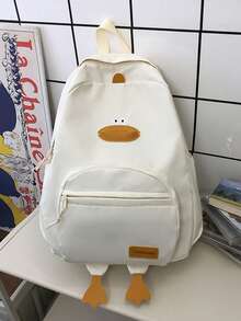 2026 New High-Value Student Backpack, Minimalist Corduroy Large Capacity Middle School Backpack - White - View 9