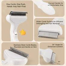 1pc Cat Deshedding Brush, Suitable For Dogs And Cats Undercoat Brush - Deshedding Brush And Grooming Brush - Suitable For Long And Short Haired Pets Dogs And Cats - Detangling Brush For Matted Hair, Suitable For Cats, Puppies, Rabbits, Horses - Multicolor - View 3