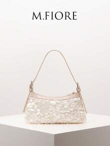 Sequin Shoulder Bag, Elegant Ladies Handbag, Suitable For Evening, Party, Graduation, Wedding, Women's Gift - Beige - View 1