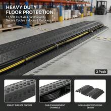 [Free Shipping] Cable Hose Protector Ramp 39x5.1x0.78 Inches For Home Office Warehouse, 17500 Lbs Axle Load Capacity Heavy Duty Floor Cord Management Channel 3 Pack-XY312111 - Multicolor - View 6