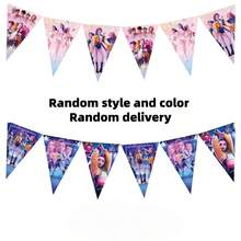 1 Set K-POP Themed Triangular Bunting. Printed With Witch & Demon Hunting Group Cartoon Patterns, Ideal For Party Decoration And Gifting. Random Styles & Packages. - Multicolor - View 11